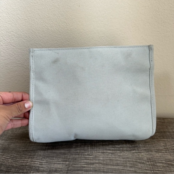 Christian Dior Beauty Gray Trousse Canvas Pouch Cosmetic Makeup Bag New - Picture 3 of 13